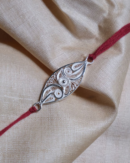 Silver Filigree Handmade Tarakasi Rakhi