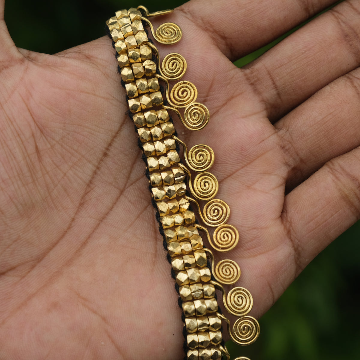 Handmade Dhokra brass necklace tribal jewelry Odisha