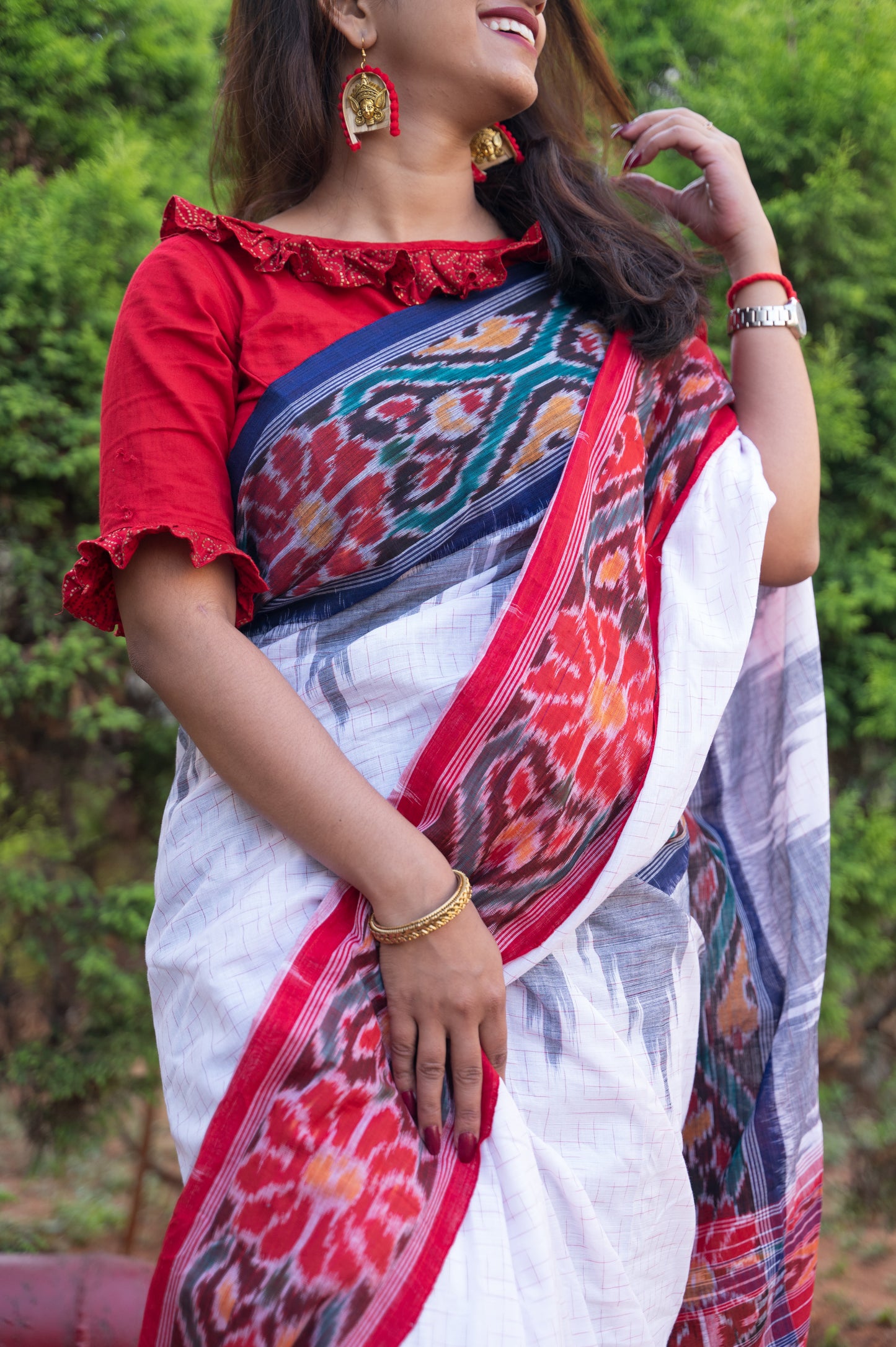 Maniabandha Pushpa Cotton Saree