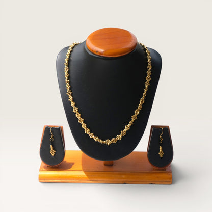 Dhokra Craft Handmade Anvita Necklace set with Earrings - Authentic Tribal Brass Jewellery India