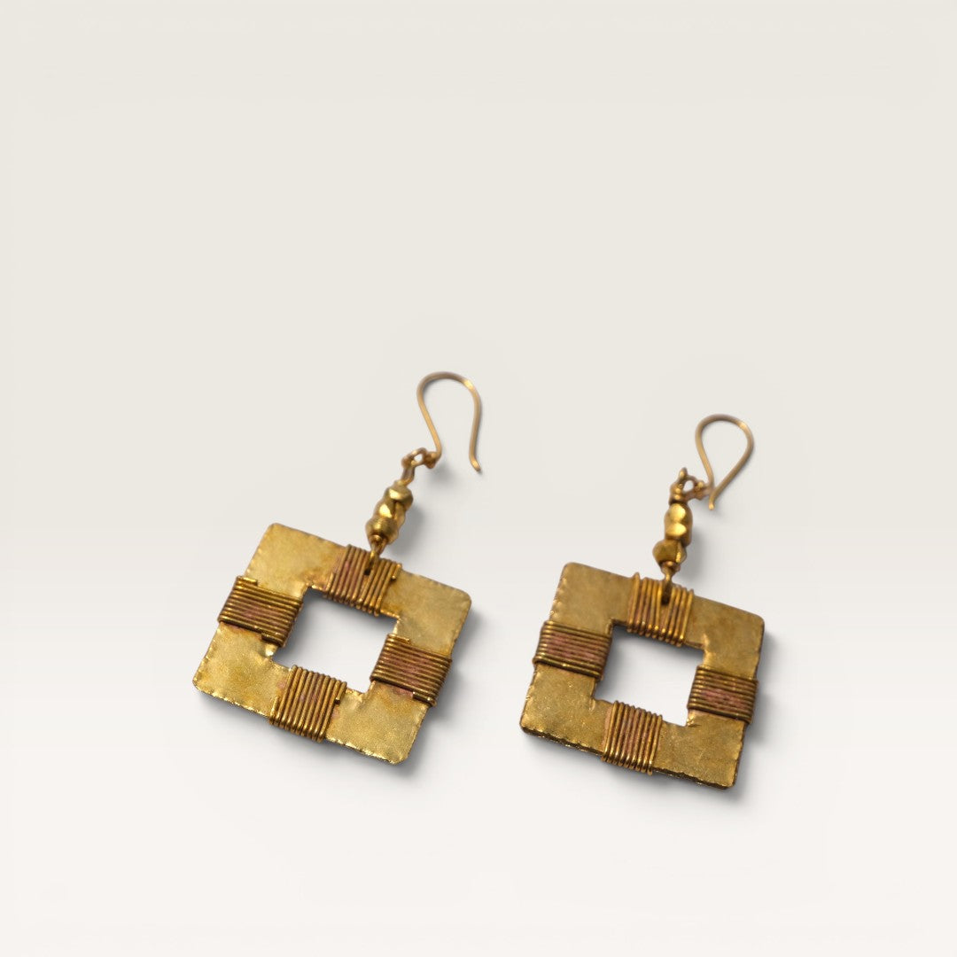 Dhokra Craft Handmade Kanti Necklace Set with Earrings - Authentic Tribal Brass Jewellery India