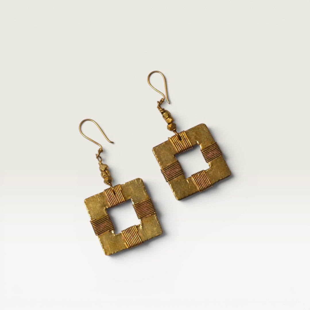 Dhokra Craft Handmade Kanti Necklace Set with Earrings - Authentic Tribal Brass Jewellery India