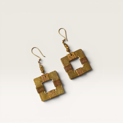 Dhokra Craft Handmade Kanti Necklace Set with Earrings - Authentic Tribal Brass Jewellery India