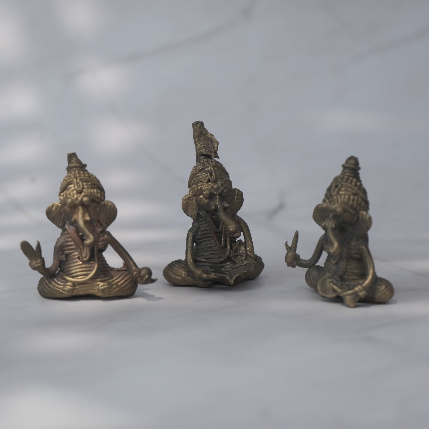 Dhokra Craft - Set of 3 Small Ganesh Home Decor