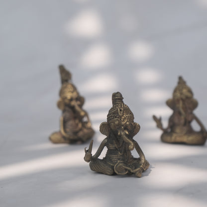 Dhokra Craft - Set of 3 Small Ganesh Home Decor