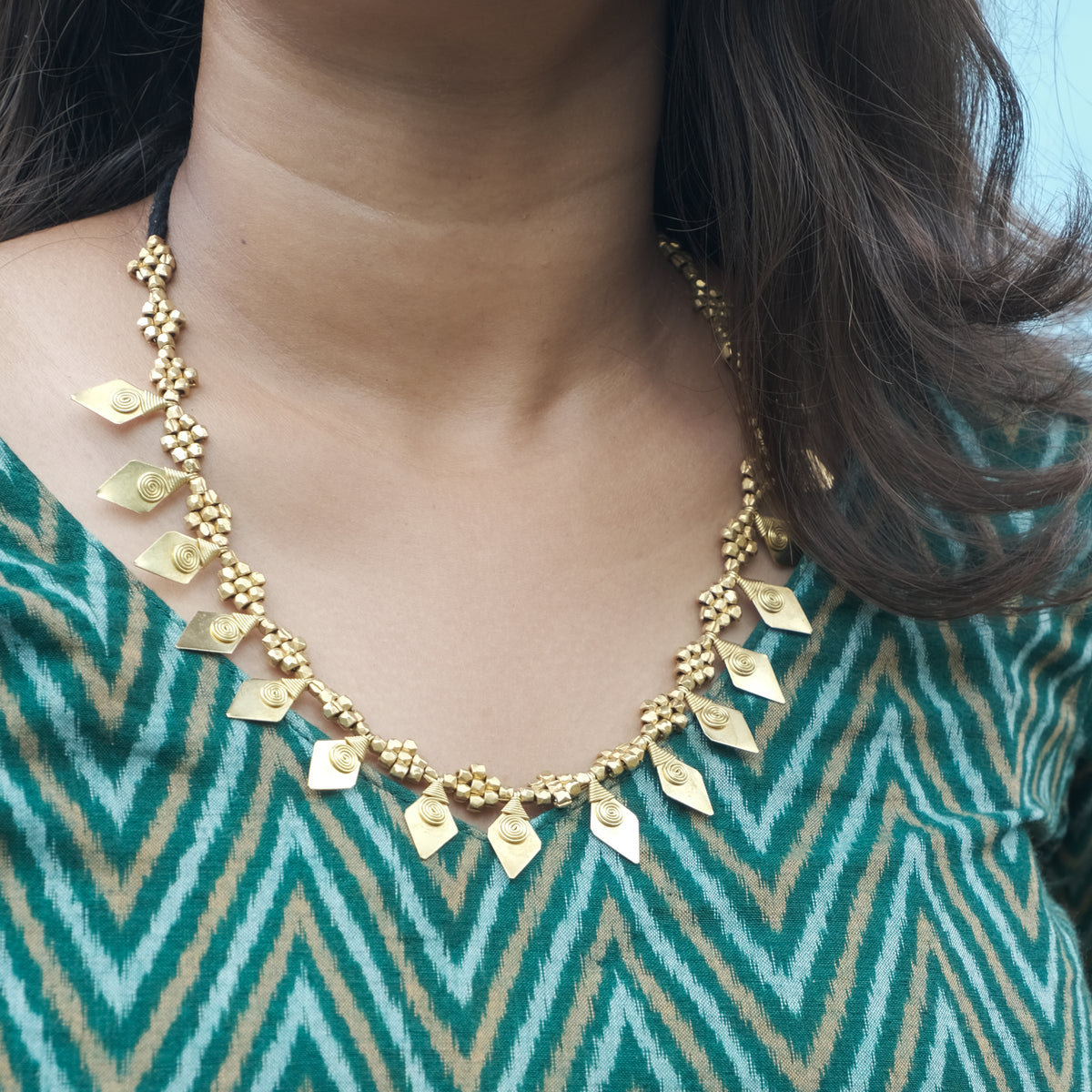 Dhokra Craft Handmade Thikiri Necklace