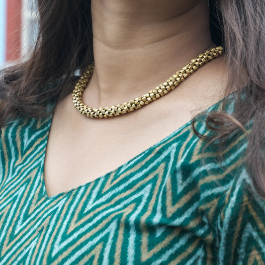 Dhokra Craft Handmade Malhar Necklace - Authentic Tribal Brass Jewellery India