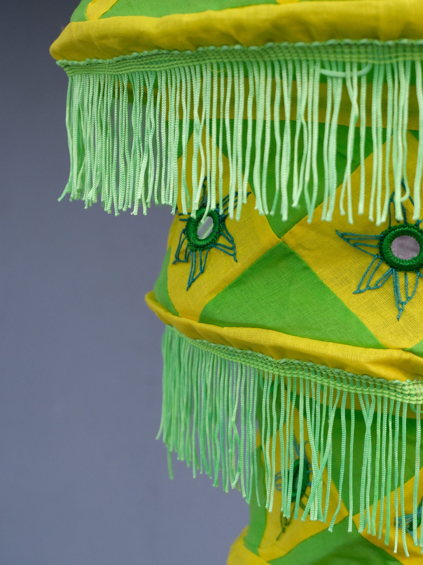 Pipili chandua - Hanging Lampshade yellow green