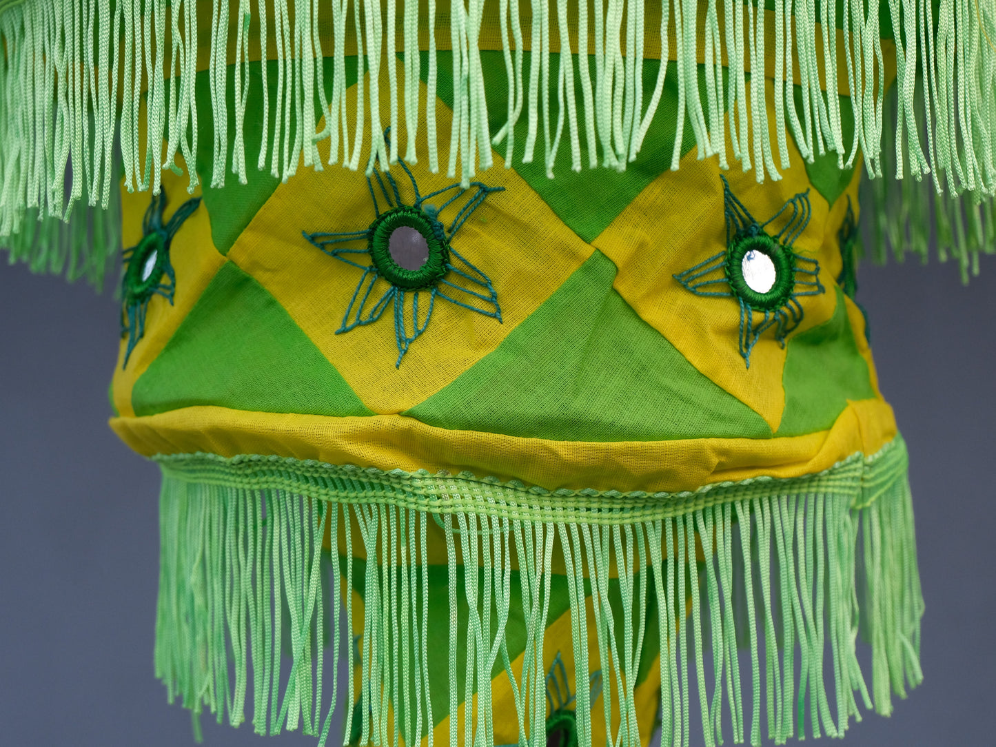 Pipili chandua - Hanging Lampshade yellow green