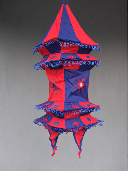 Pipili chandua - Hanging Lampshade Blue Red