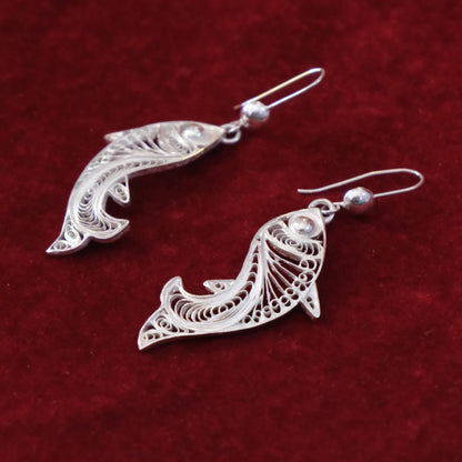 Silver Filigree Authentic Handmade Dangle Earrings