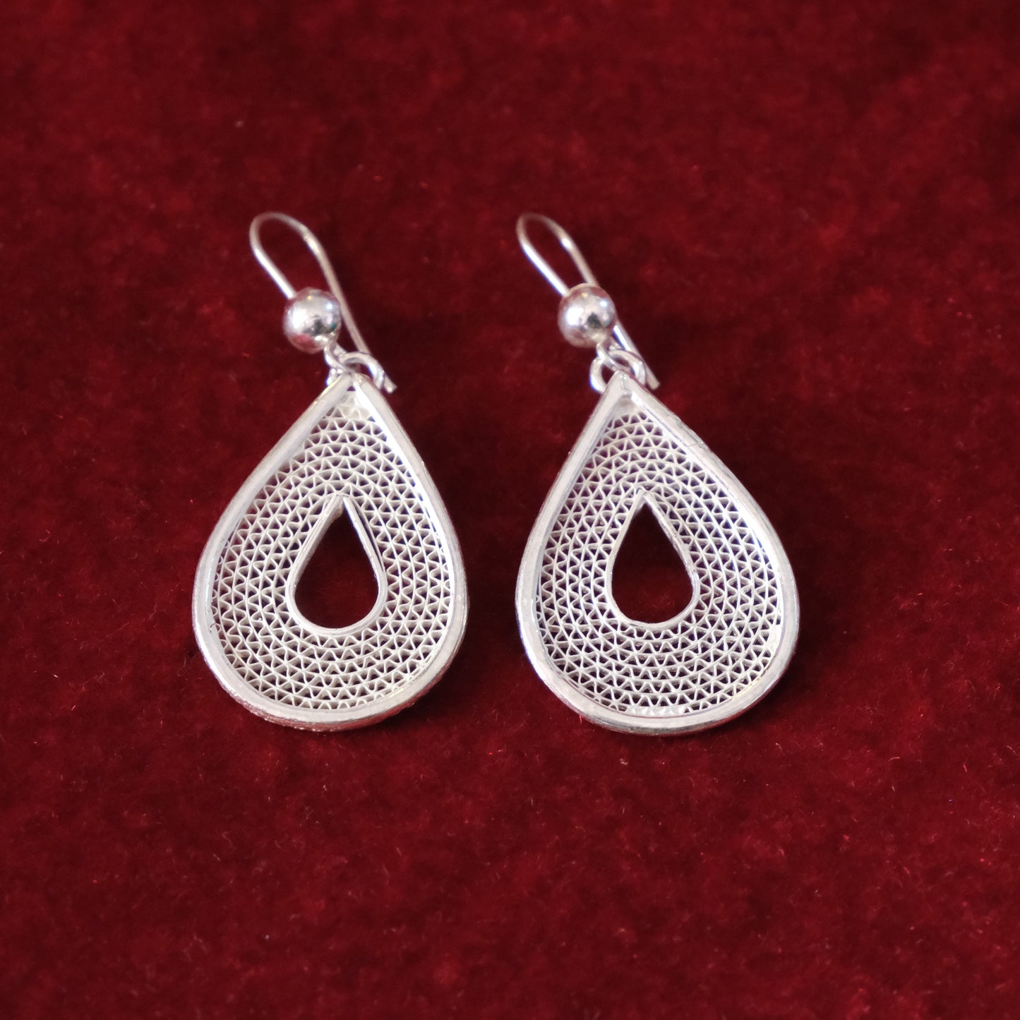 Silver Filigree Authentic Handmade Dangle Earrings