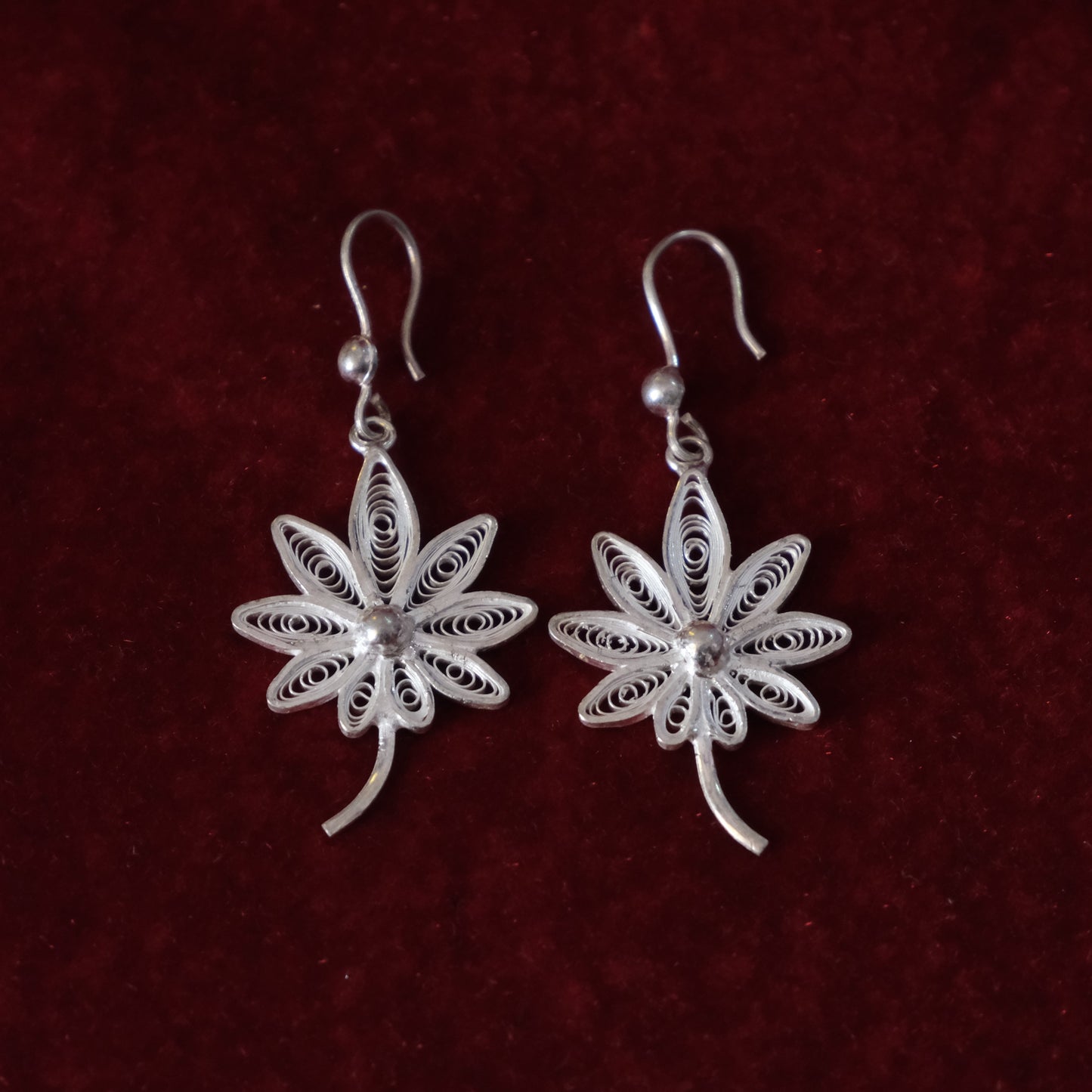 Silver Filigree Authentic Handmade Dangle Earrings