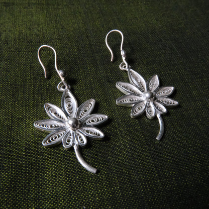 Silver Filigree Authentic Handmade Dangle Earrings