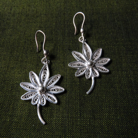 Silver Filigree Authentic Handmade Dangle Earrings