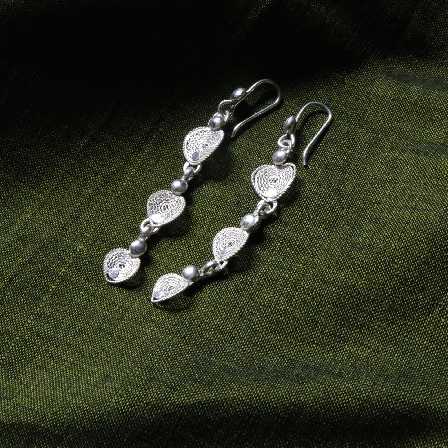 Silver Filigree Authentic Handmade Dangle Earrings