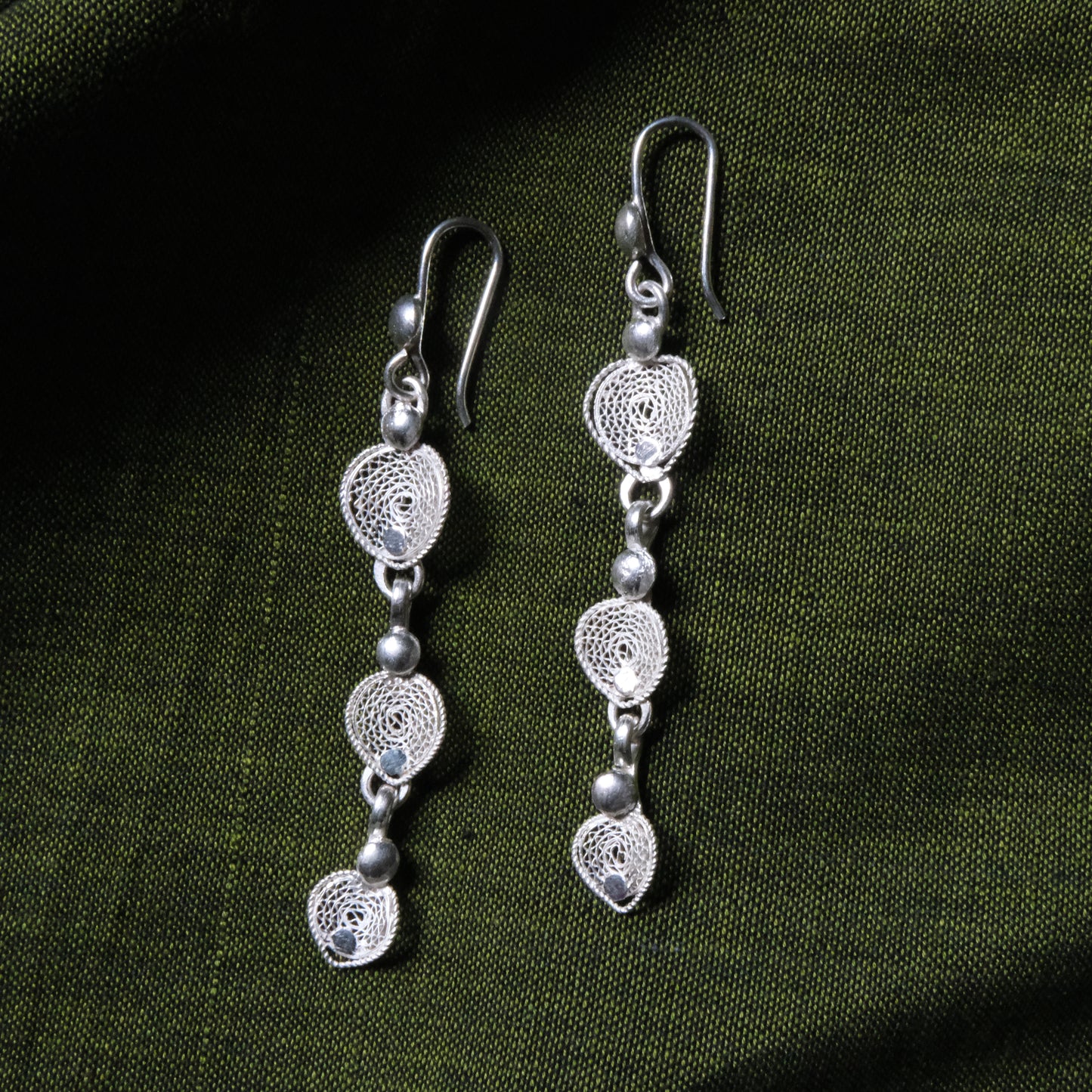 Silver Filigree Authentic Handmade Dangle Earrings