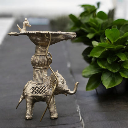 Dhokra Craft - Exquisite Handmade Elephant Designed Diya