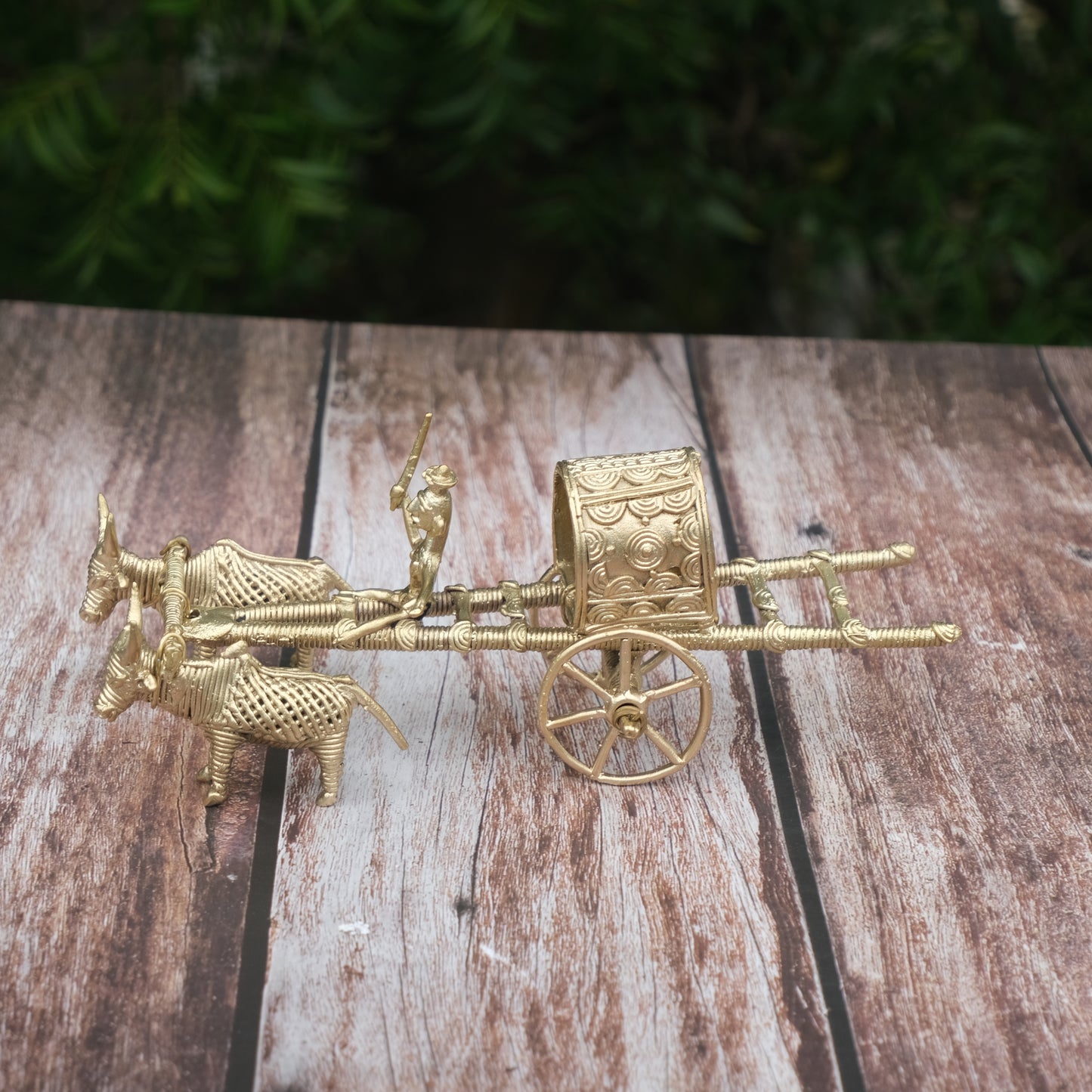 Dhokra Handmade Bullock Kart for Exquisite Home Decor