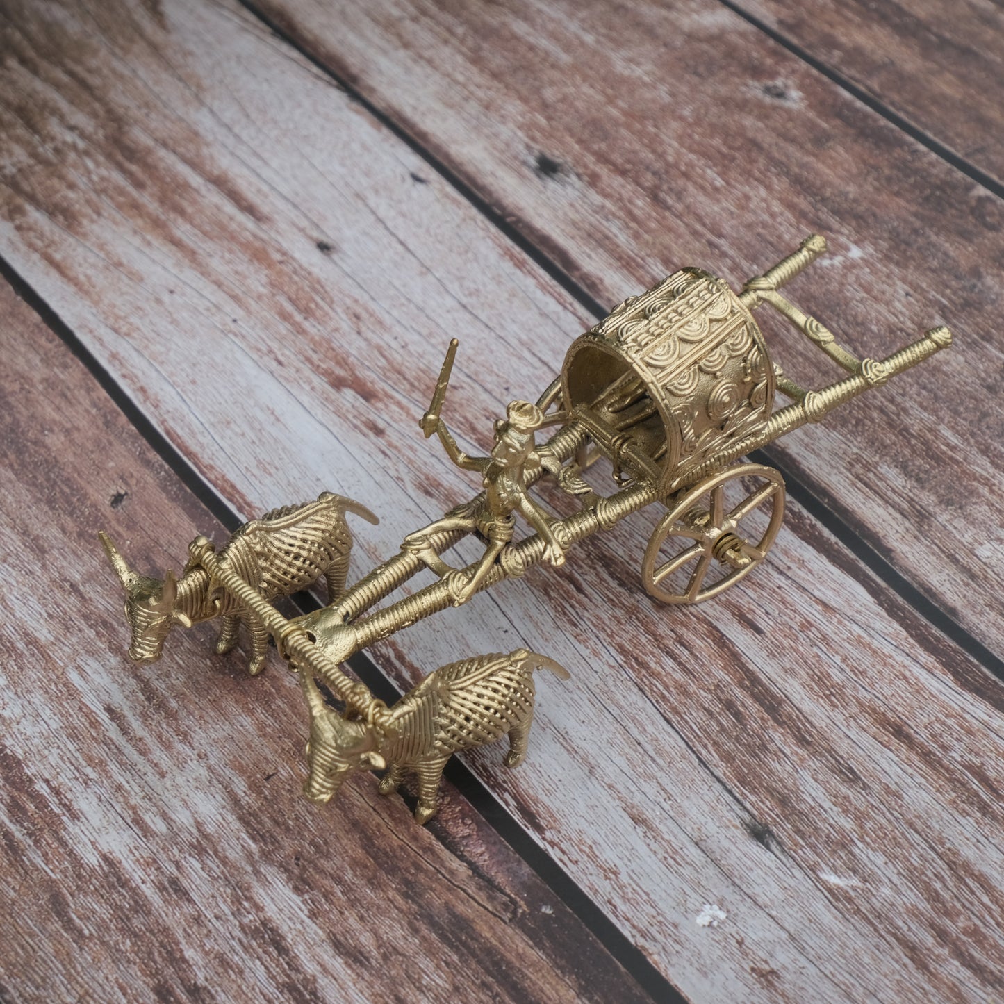 Dhokra Handmade Bullock Kart for Exquisite Home Decor