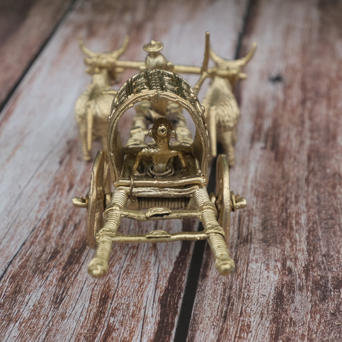 Dhokra Handmade Bullock Kart for Exquisite Home Decor