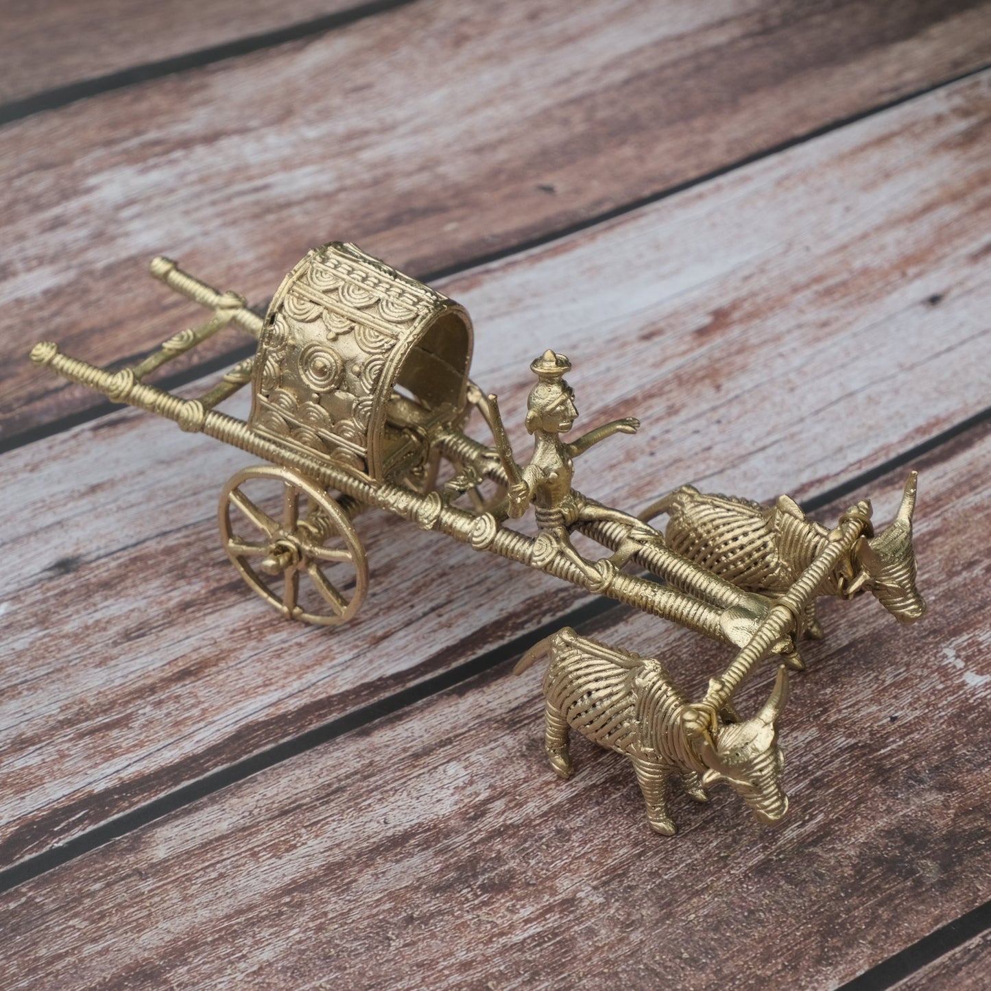 Dhokra Handmade Bullock Kart for Exquisite Home Decor