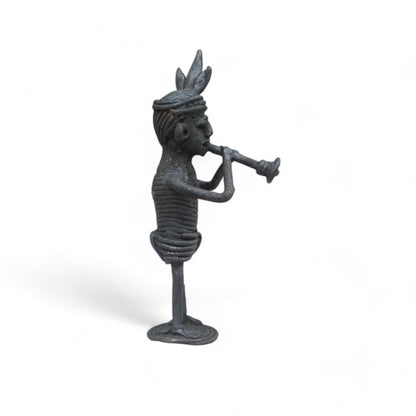 Black Dhokra Craft - Set of 3 Standing Muscians