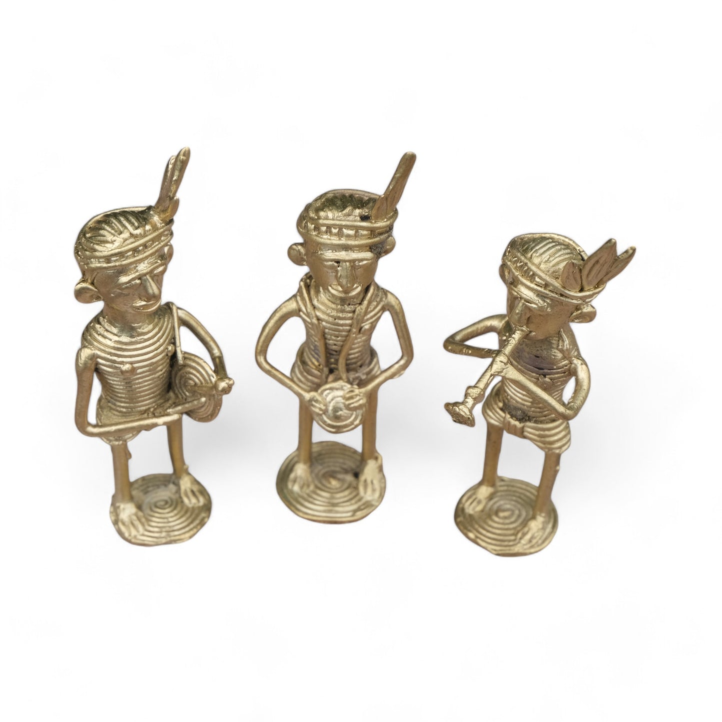 Dhokra Craft- Tribal Musicians playing Instruments Set of 3