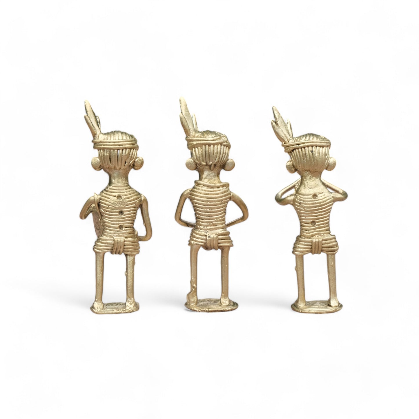 Dhokra Craft- Tribal Musicians playing Instruments Set of 3