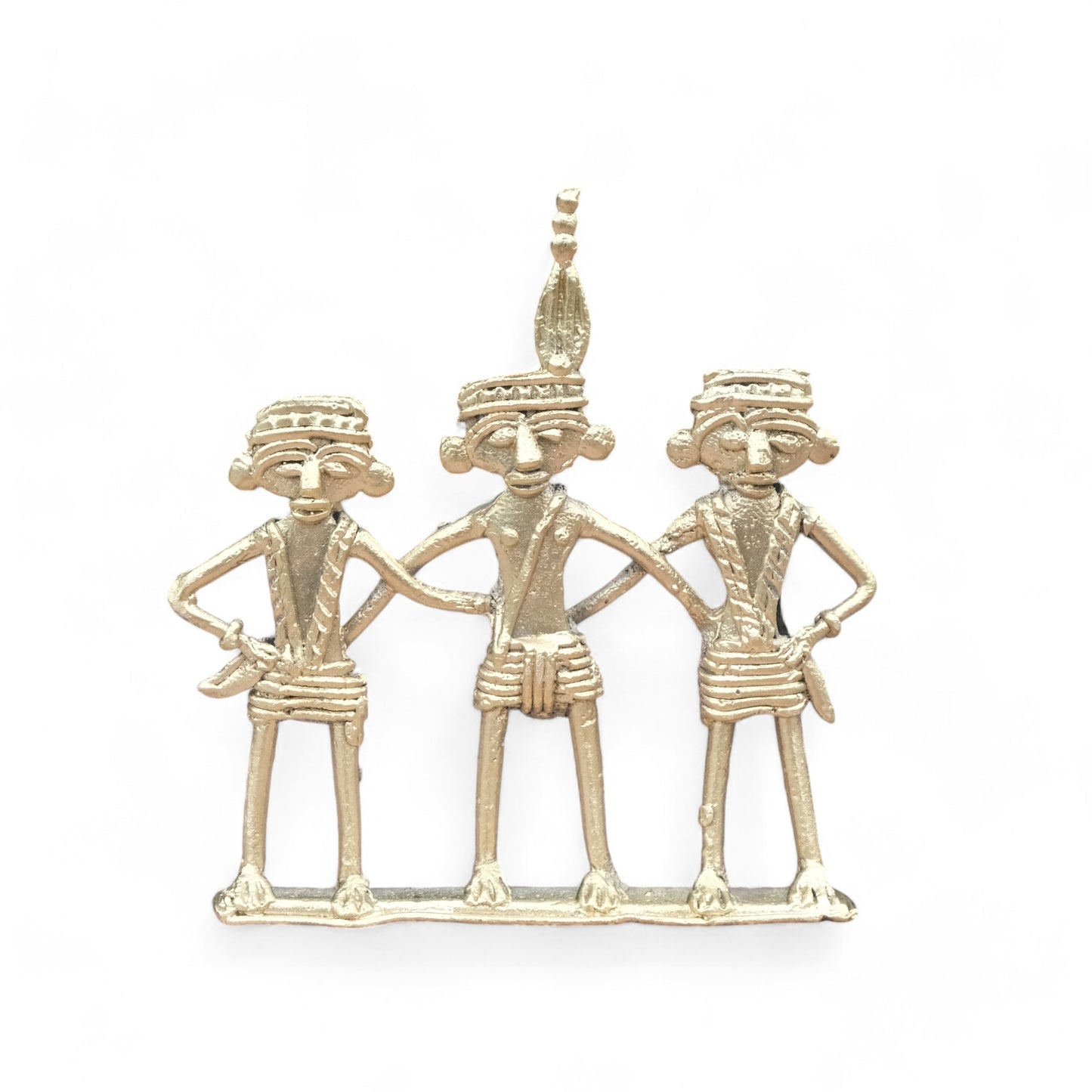 Dhokra Craft- 3 Villagers Holding Hands