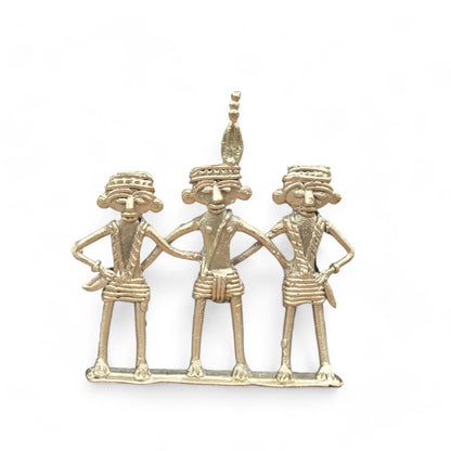 Dhokra Craft- 3 Villagers Holding Hands