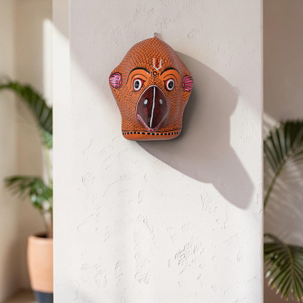 Jatayu Papier-mâché Wall Mask Hand-Painted in Pattachitra Style