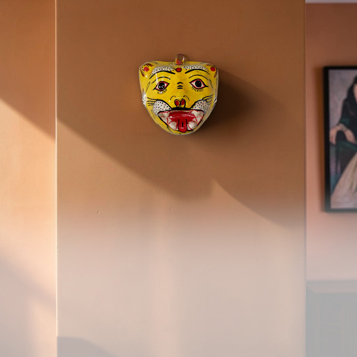 Tiger Papier-Mâché Wall Mask Pattachitra Handmade Odisha Folk Art Small