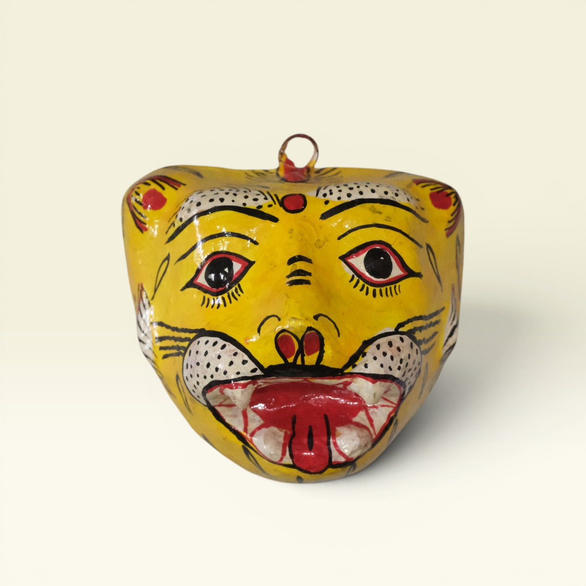 Tiger Papier-Mâché Wall Mask Pattachitra Handmade Odisha Folk Art Small