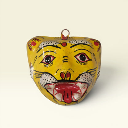 Tiger Papier-Mâché Wall Mask Pattachitra Handmade Odisha Folk Art Small