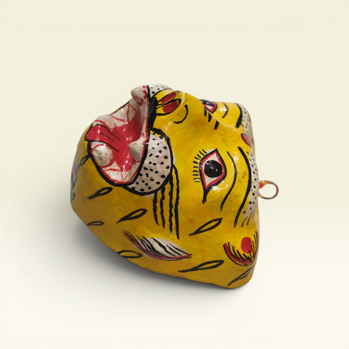 Tiger Papier-Mâché Wall Mask Pattachitra Handmade Odisha Folk Art Small