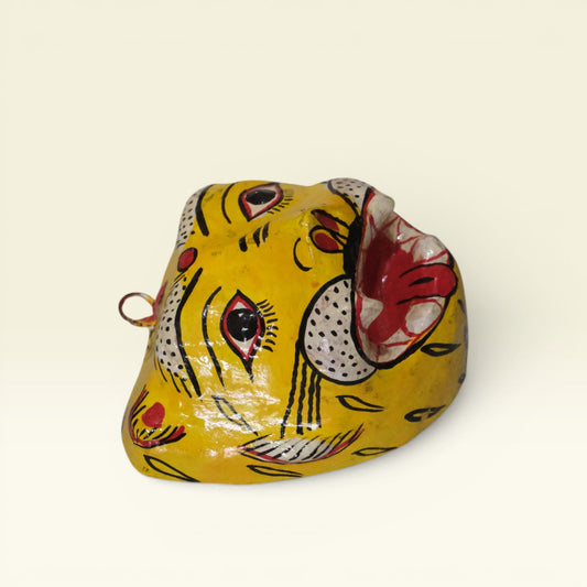 Tiger Papier-Mâché Wall Mask Pattachitra Handmade Odisha Folk Art Small