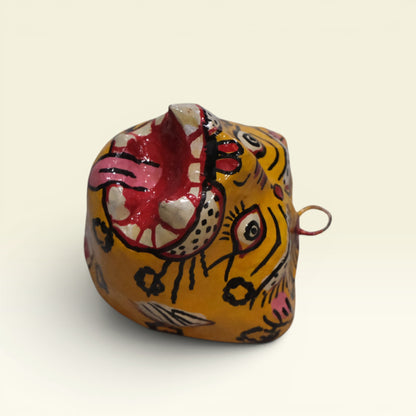 Tiger Papier-Mâché Wall Mask Pattachitra Handmade Odisha Folk Art Small Medium