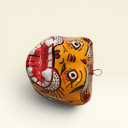 Tiger Papier-Mâché Wall Mask Pattachitra Handmade Odisha Folk Art Small Medium