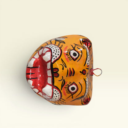 Tiger Papier-Mâché Wall Mask Pattachitra Handmade Odisha Folk Art Small Medium