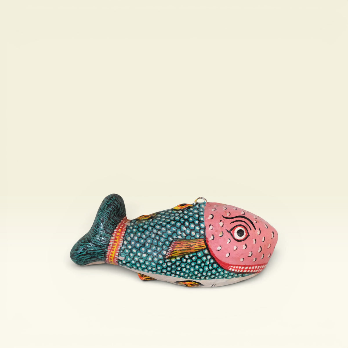 Fish Wall Mask — Hand-Painted Papier-Mâché, Raghurajpur