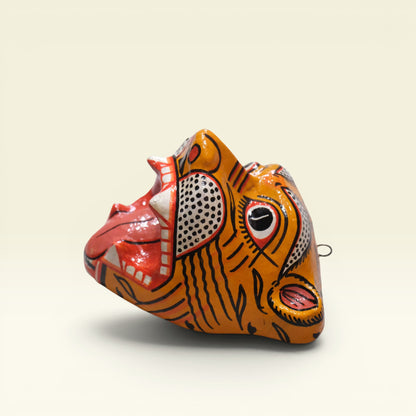 Tiger Papier-Mâché Wall Mask Pattachitra Handmade Odisha Folk Art