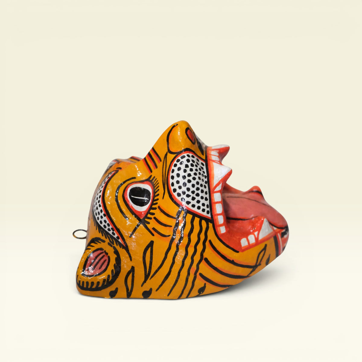 Tiger Papier-Mâché Wall Mask Pattachitra Handmade Odisha Folk Art