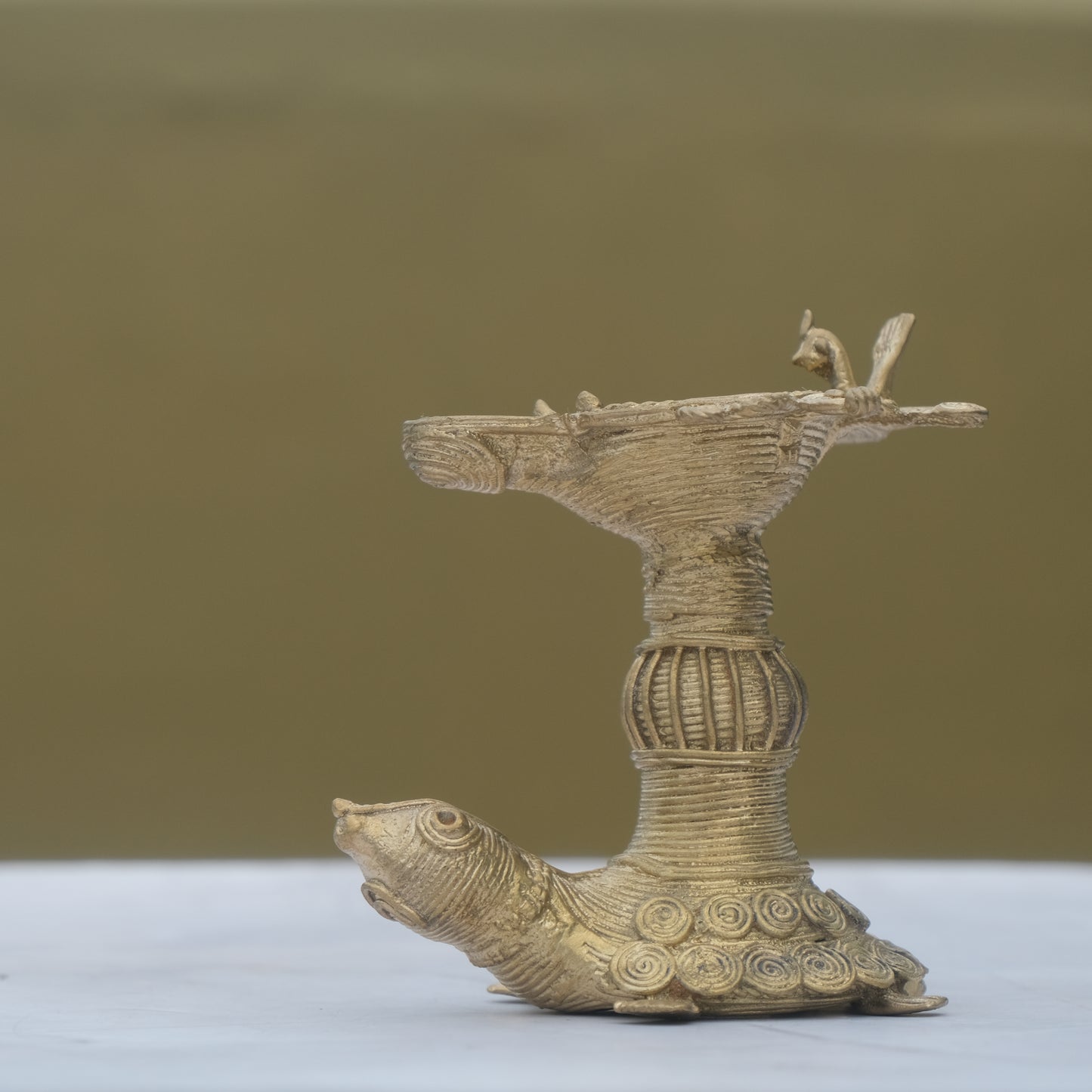 Dhokra Craft Turtle Diya For Puja