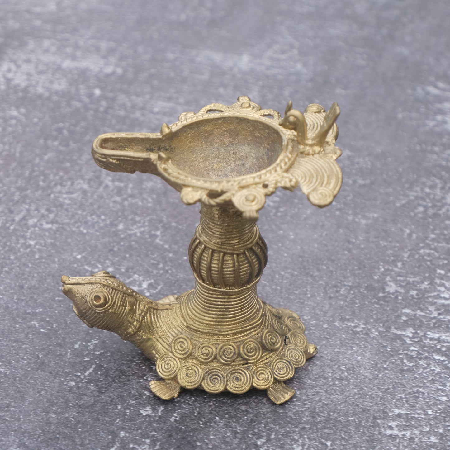 Dhokra Craft Turtle Diya For Puja