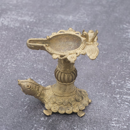 Dhokra Craft Turtle Diya For Puja