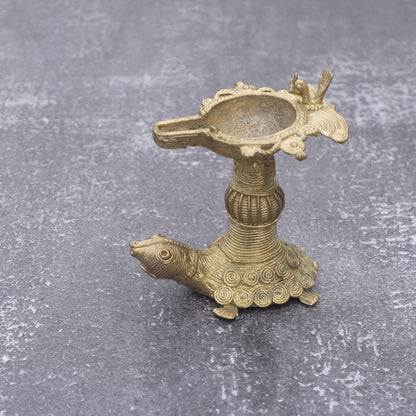 Dhokra Craft Turtle Diya For Puja
