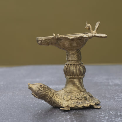 Dhokra Craft Turtle Diya For Puja