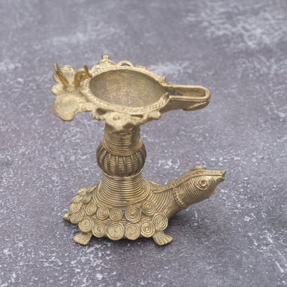 Dhokra Craft Turtle Diya For Puja