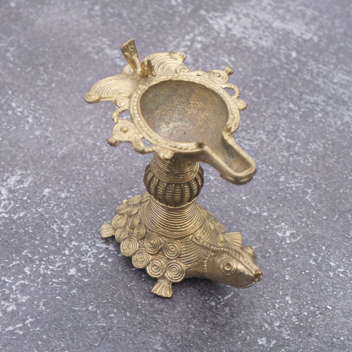 Dhokra Craft Turtle Diya For Puja